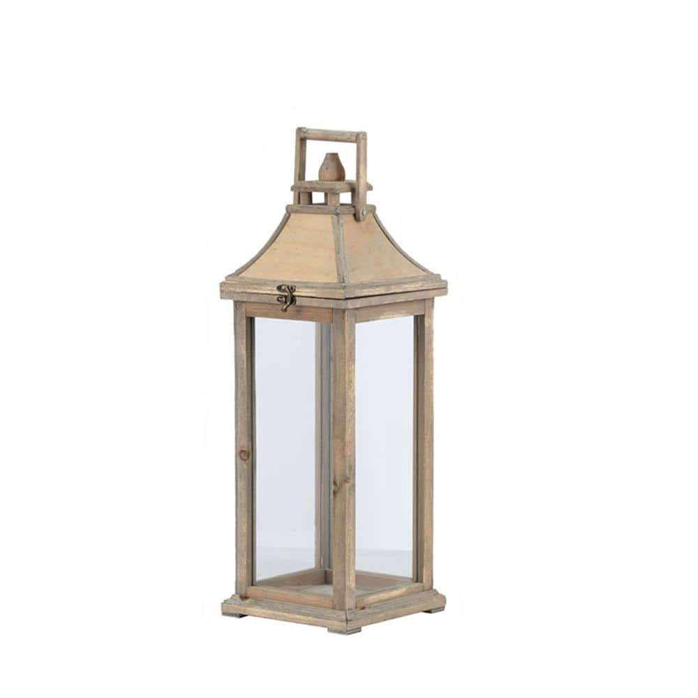 Tall Whitewood Hanging Garden Candle Lanterns, Set of 2