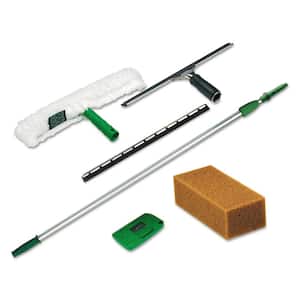 8 ft. Pole, Strip Washer, Squeegee, Scraper and Sponge Pro Window Cleaning Kit (5-Piece)