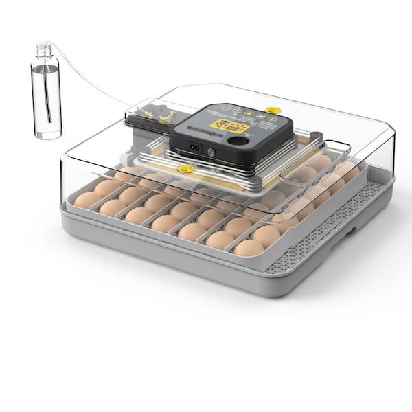 16.14 in. x 16.14 in. 48-Egg LED Cold-light Poultry Incubator Temperature Display Humidity Control and Water Serving