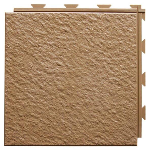Greatmats Hiddenlock Slate Top Brown 12 in. x 12 in. x 1/4 in. PVC Plastic Interlocking Basement Floor Tile (Case of 20)