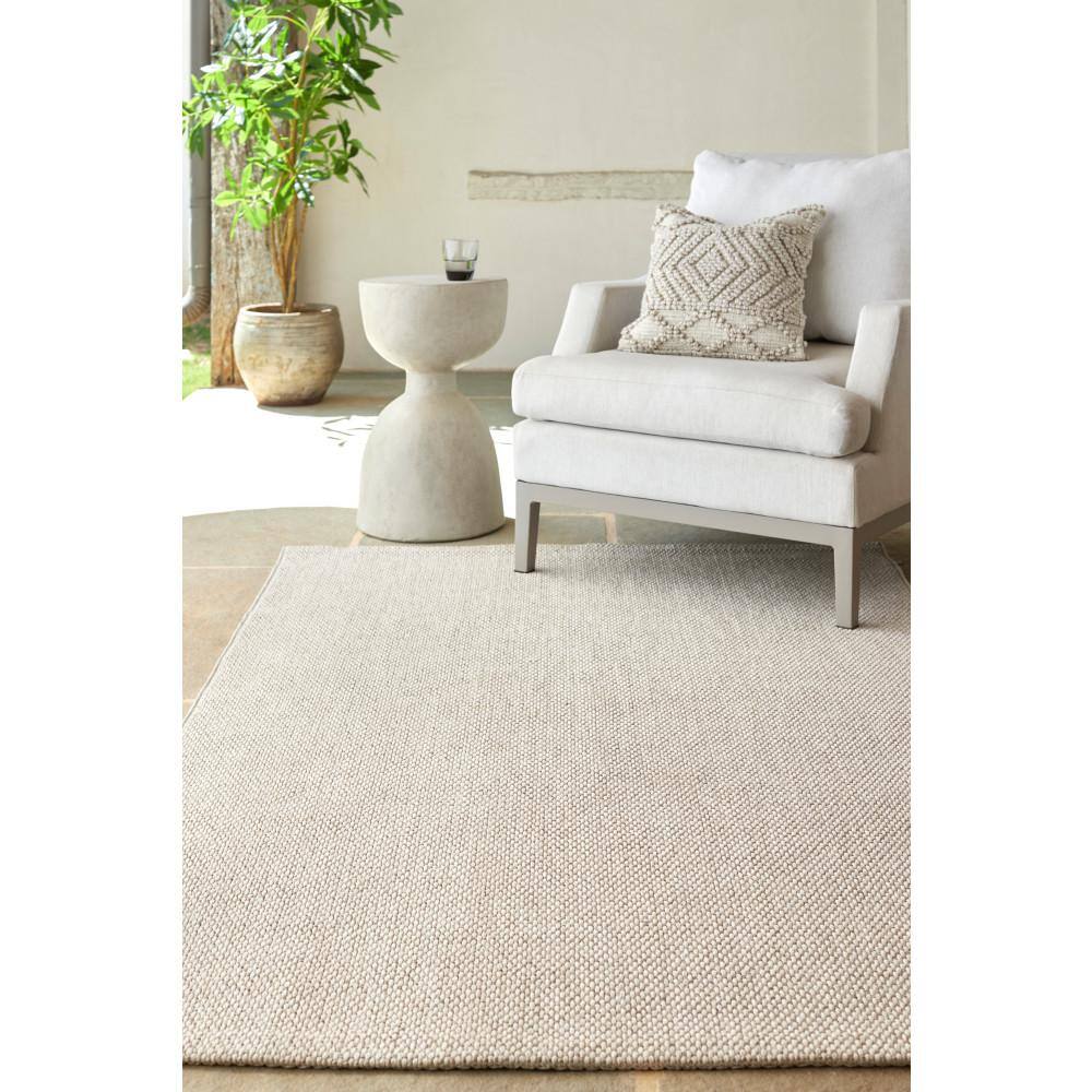 Natural Off-White Synthetic Flat Woven Indoor/Outdoor Rug