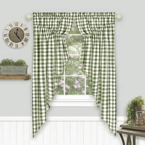 Buffalo Check 72 in. W x 63 in. L Polyester/Cotton Light Filtering Window Panel in Sage