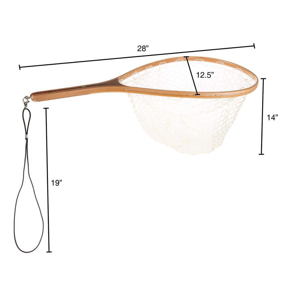 28" Clear Rubber Mesh Landing Net with Wooden Handle