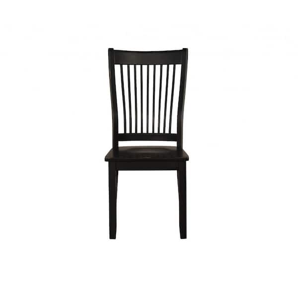 HomeRoots Amelia Black Wood Side Chair (Set of 2)