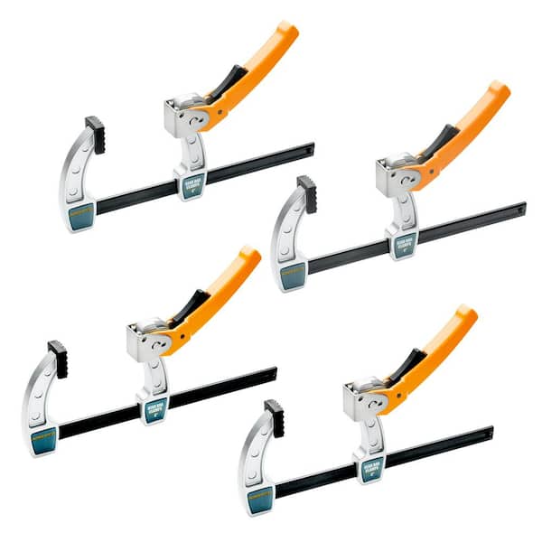 ‎POWERTEC 8 in. Gear Bar Clamps Quick Release Set with 600 lbs. Clamping Capacity for Woodworking (4-Piece)