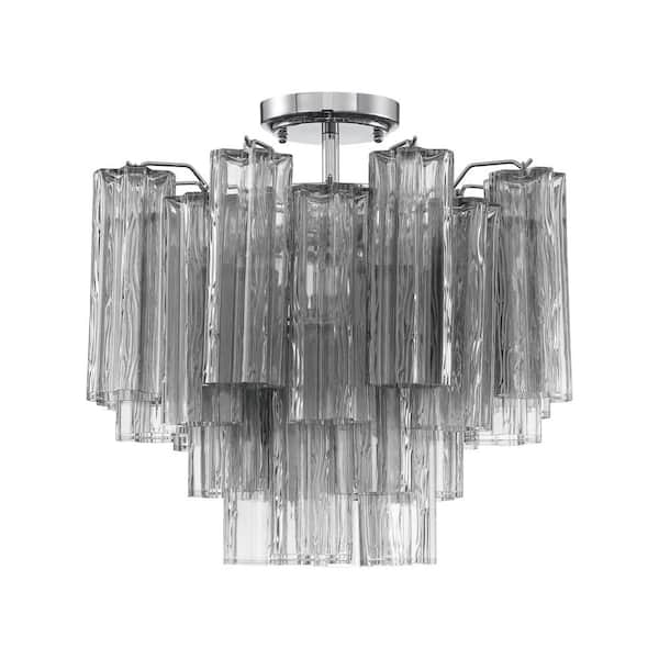 Crystorama Addis 17.75 in. 4-Light Polished Chrome Flush Mount