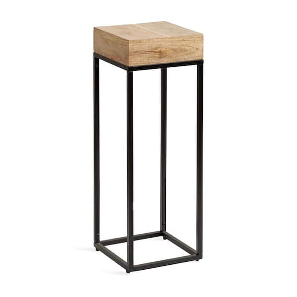 Kate and Laurel Karlsen 8.00 in. Natural Square Solid Wood End Table
