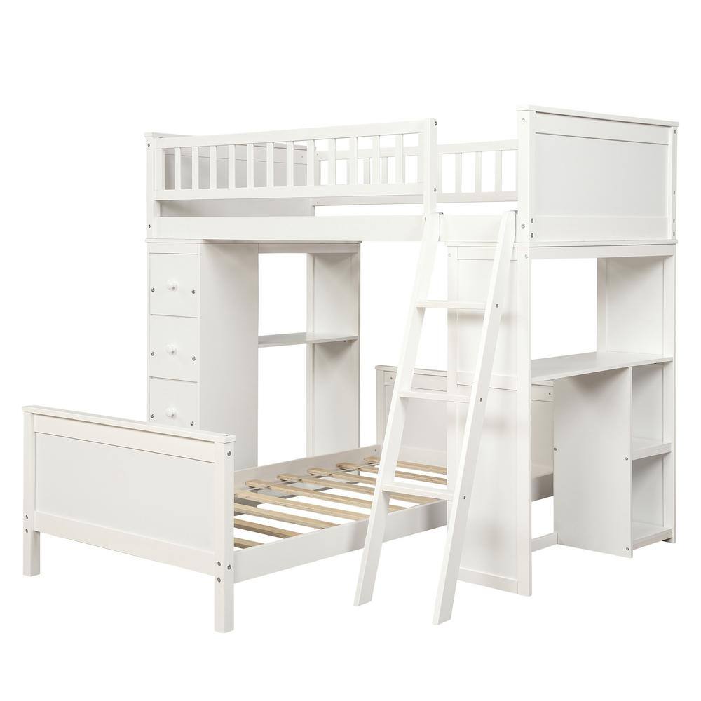 twin white loft bed
