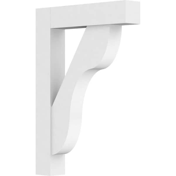 Ekena Millwork Standard Carmel 3 in. W x 24 in. H x 18 in. D Signature Urethane Polyurethane Bracket With Block Ends