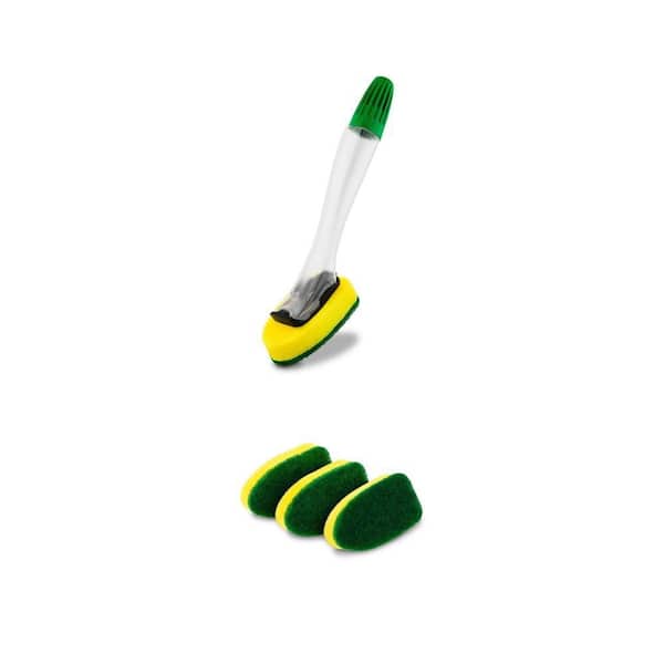 Dishmatic All-Purpose Soap Dispensing Dish Wand and Sponge Refills (3-Pack) Combo