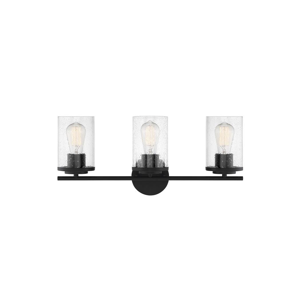 Savoy House Marshall 22 in. W x 9.5 in. H 3-Light Matte Black Bathroom ...