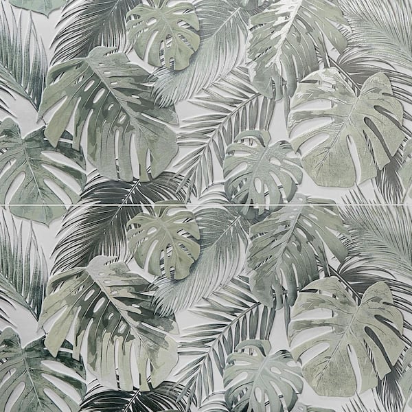 Flora Chiaro Green 23.62 in. x 47.24 in. Textured Matte Ceramic Wall Tile (15.49 sq. ft. / Case)