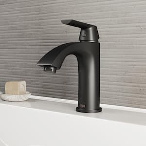 Penela Single Handle Single-Hole Bathroom Faucet in Matte Black