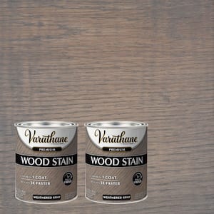 1 qt. Weathered Gray Premium Fast Dry Interior Wood Stain (2-Pack)
