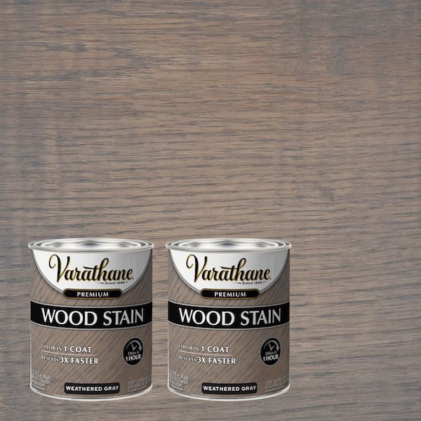 Varathane 1 qt. Weathered Gray Premium Fast Dry Interior Wood Stain (2-Pack)