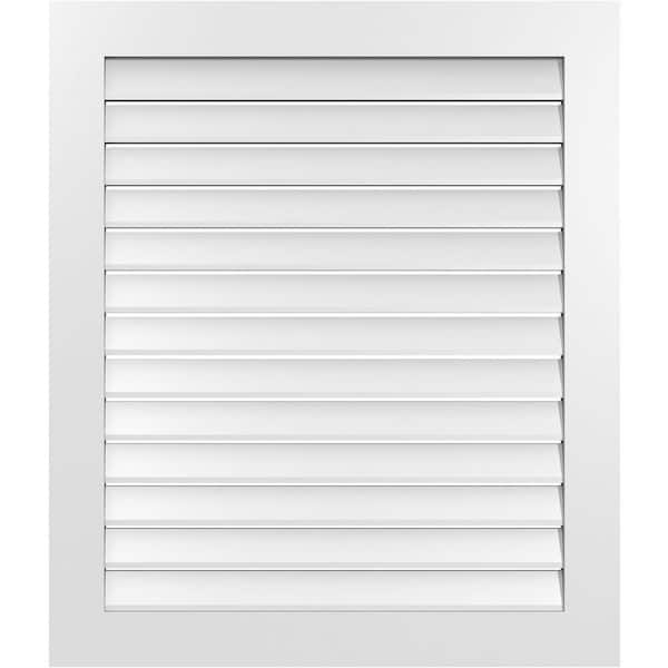 Ekena Millwork 36" x 42" Vertical Surface Mount PVC Gable Vent: Functional with Standard Frame