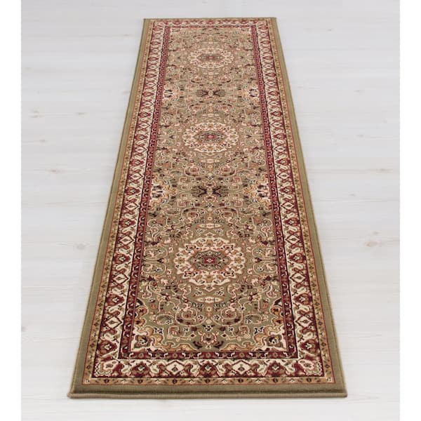 Persian Classics Isfahan Green 2 ft. x 8 ft. Runner Rug