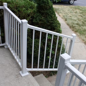 Stanford 42 in. H x 96 in. W Textured White Aluminum Stair Railing Kit