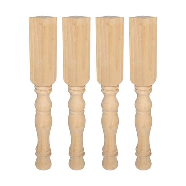 American Pro Decor 34-1/2 in. x 4 in. Unfinished North American Solid Hardwood Kitchen Island Leg (Pack of 4)