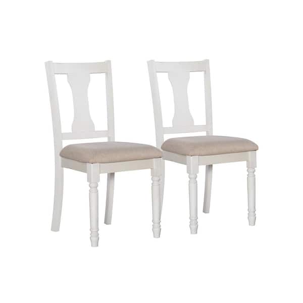 Linon Home Decor Angie Vanilla White Polyester Dining Side Chair Set of 2