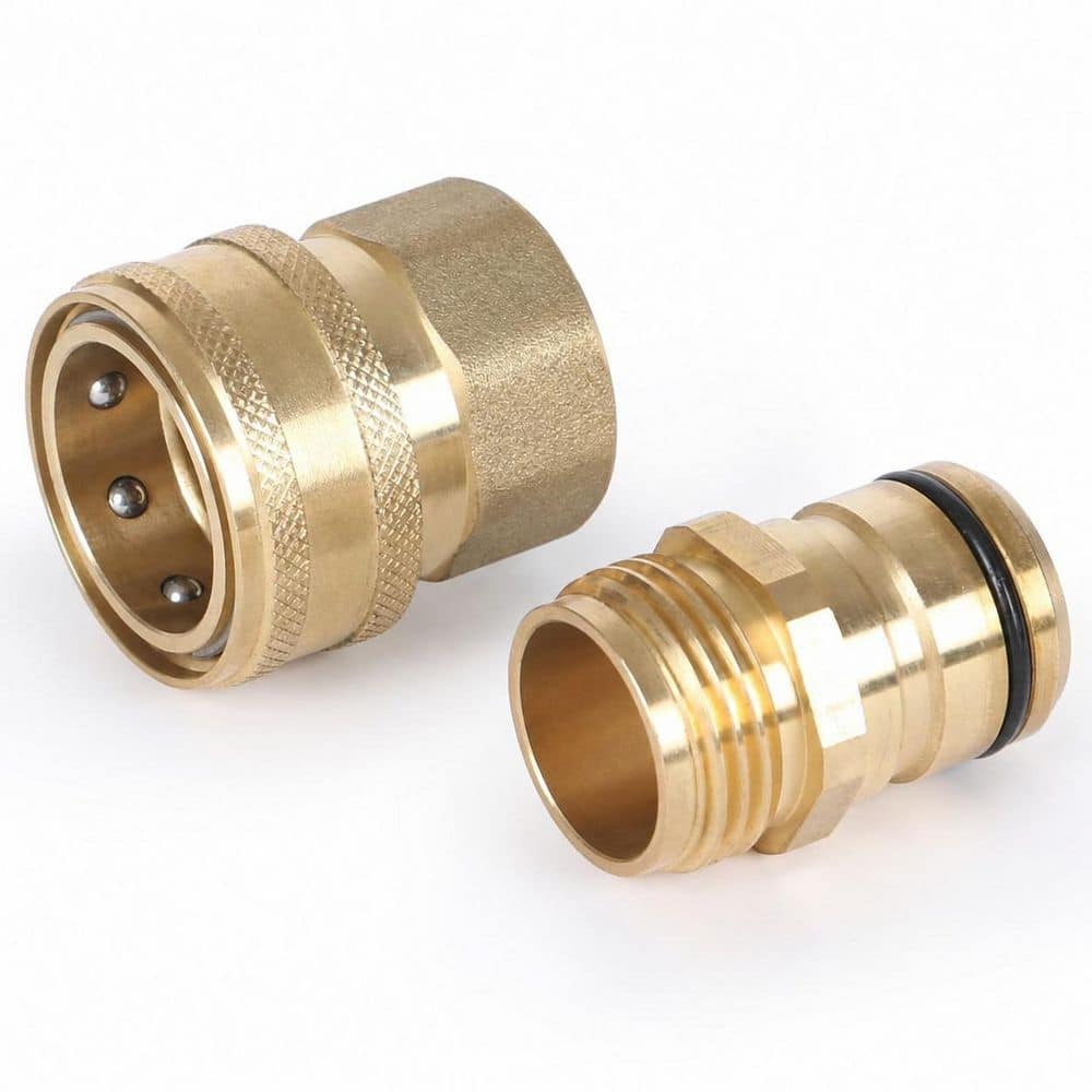 3/4 Inch Full Flow Heavy Duty Hose Quick Connector Coupler Lead-Free Brass Leak-Proof Garden Hose Adapter Set price history on PriceWatchPro
