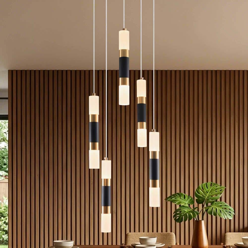 5-Light Milk-White Modern Light Luxury Pendant Light, Acrylic Lampshade Light for Kitchen Islands, Dinning Room price history on PriceWatchPro