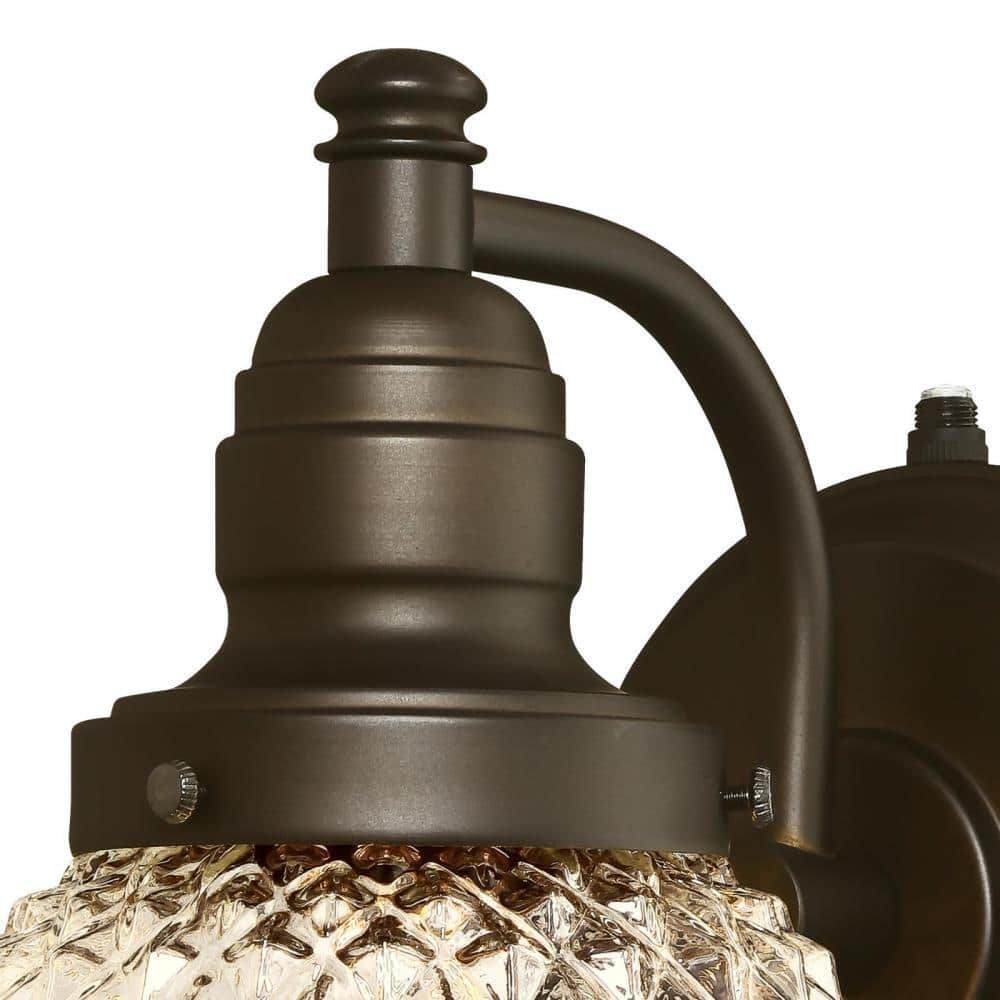 Eddystone Oil Rubbed Bronze Outdoor Wall Sconce with Diamond Cut Glass