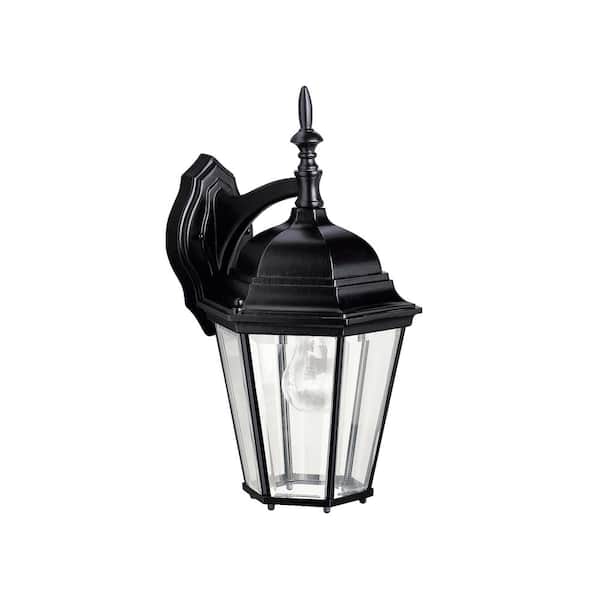 KICHLER Madison 17 in. 1-Light Black Outdoor Hardwired Wall Lantern Sconce with No Bulbs Included (1-Pack)