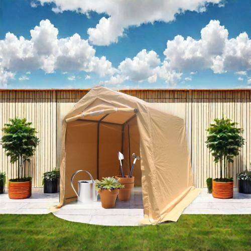 ITOPFOX 7 ft. x 8 ft. Outdoor Portable Steel Carport Storage