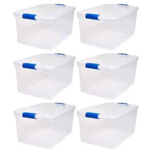 66 qt. Heavy Duty Modular Stackable Storage Containers in Clear (6-Pack)