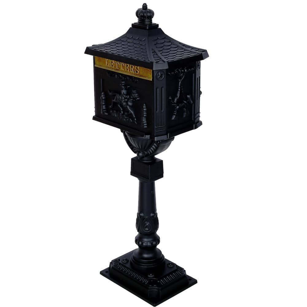 Cast Aluminum Mail Box, Postal Box, Mailbox Color Black