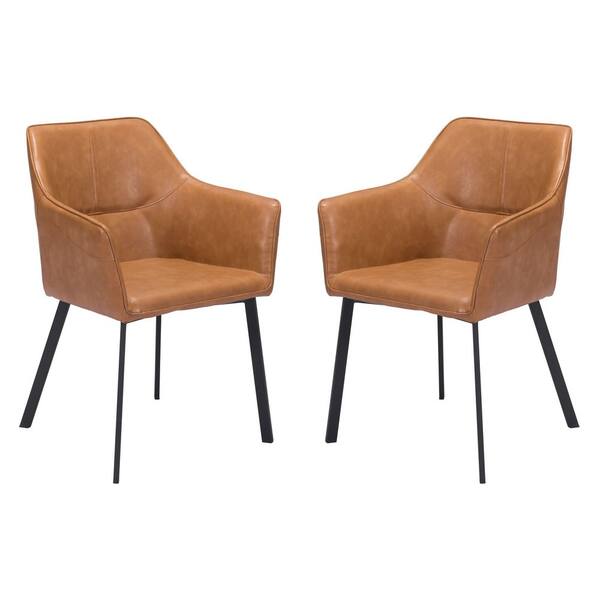 ZUO Loiret Brown Polyurethane Dining Chair Set of 2