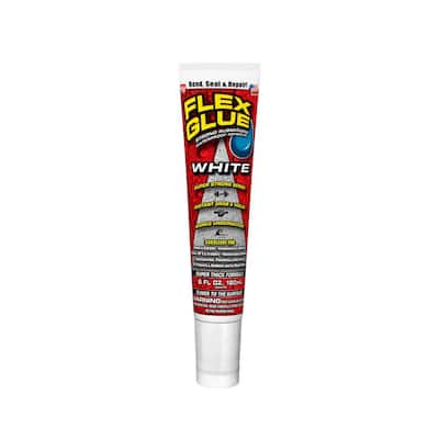 6 oz. Flex Glue White Strong Rubberized Waterproof Adhesive