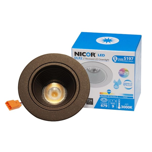 DLR2 2 in. Housing Required 3000K Remodel or New Construction Integrated LED Recessed Light Kit in Oil-Rubbed Bronze
