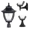 GAMA SONIC Pagoda Bulb Solar 22 In. 1-Light Black Cast Aluminum For ...