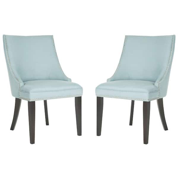 SAFAVIEH Afton Light Blue/Black Side Chair (Set of 2)