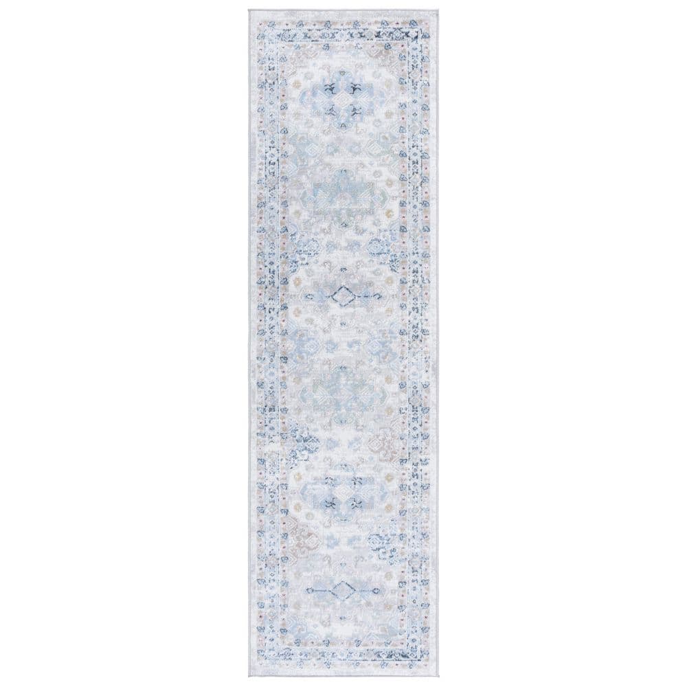Bayside Gray/Blue 2 ft. x 8 ft. Machine Washable Distressed Medallion Runner Rug price history on PriceWatchPro