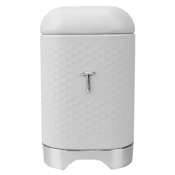 Home Basics Countryside Cookies Metal Canister with Top and Handle, White