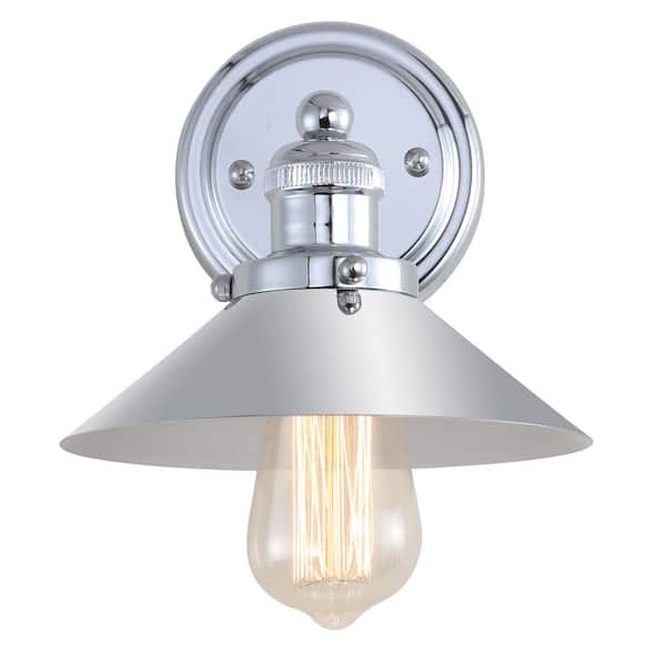 June 7.75 in. Metal Shade Chrome Vanity Light