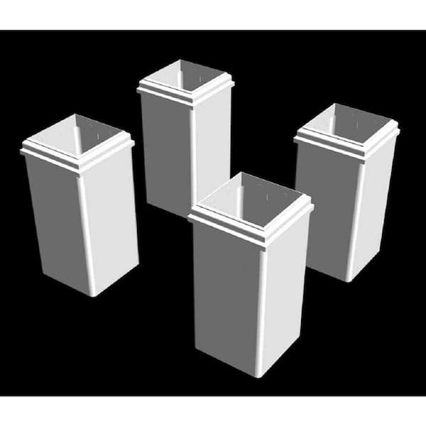 VITA 6"L x 6"W x 8"H Vinyl Pergola Short Base Moldings 4Pk, White, BP81001