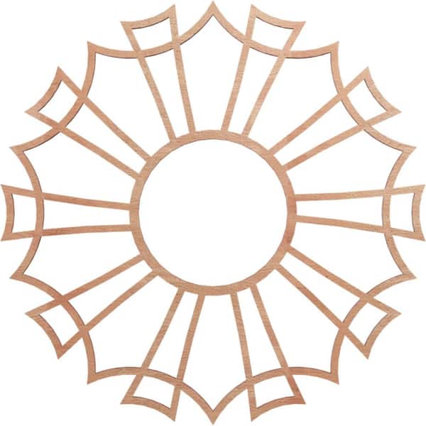 Ekena Millwork 16 in. x 16 in. x 1/4 in. Augustus Wood Fretwork Pierced Ceiling Medallion, Cherry
