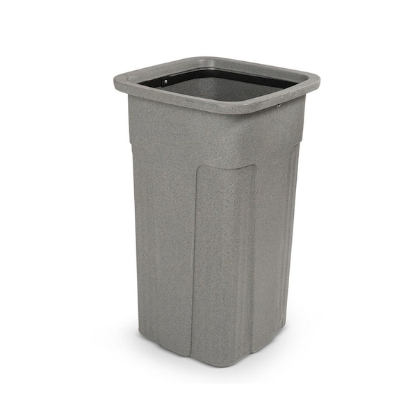 Toter Slimline 25 Gal. Graystone Square Trash Can