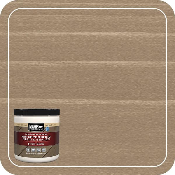 8 oz. #ST-143 Harbor Gray Semi-Transparent Waterproofing Exterior Wood Stain and Sealer Sample