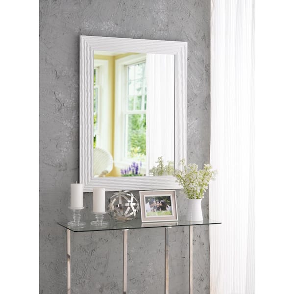 Kenroy Home Lizette Square White Decorative Wall Mirror