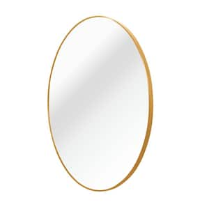 20 in. W x 20 in. H Metal Round Framed Wall Mount Bathroom Vanity Mirror in Gold