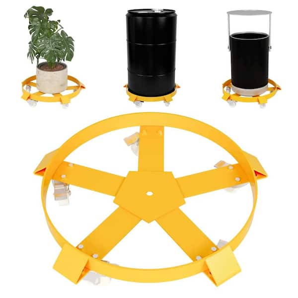 Extra Heavy Duty 55 Gallon Drum Dolly Dollies Swivel Casters Steel Frame Non Tip 1250 lbs 5 Wheel