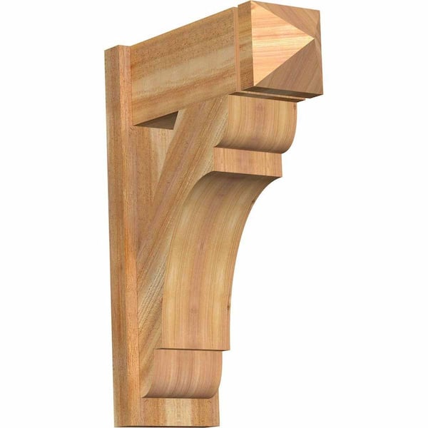 Ekena Millwork 8 in. x 28 in. x 20 in. Olympic Arts and Crafts Rough Sawn Western Red Cedar Outlooker