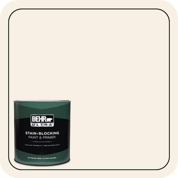 BEHR ULTRA 1 qt. #OR-W14 White Veil Semi-Gloss Enamel Exterior Paint & Primer