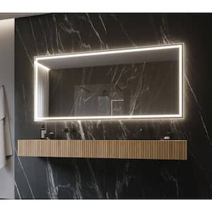 85 in. W x 40 in. H Rectangular Frameless Wall Mounted Bathroom Vanity Mirror 3000K LED