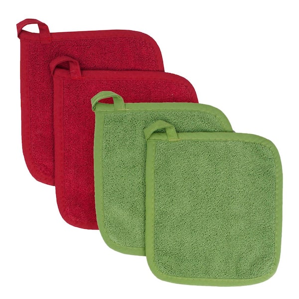 RITZ Cactus/Paprika Variety 4-Pack Terry Potholder Set